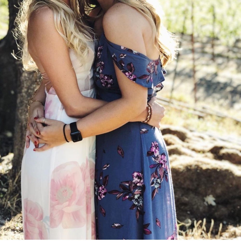 Blue off shoulder dress